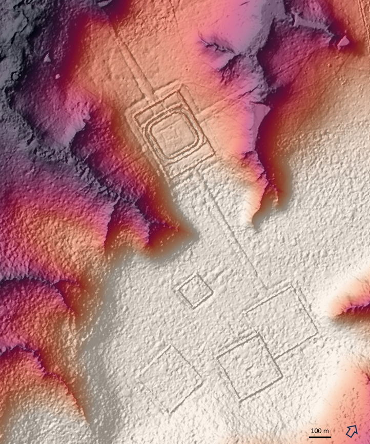 LiDAR image of the structure known as D. Schaan, imaged somewhere deep in Southwestern Amazonia. LiDAR image of the structure known as D. Schaan, imaged somewhere deep in Southwestern Amazonia.